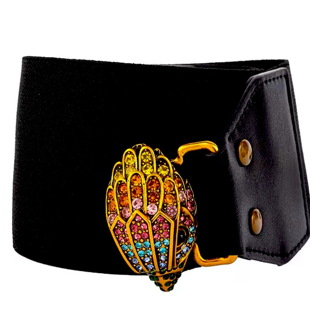 New Kurt Geiger London 2.55" Elastic Eagle Waist Belt